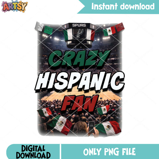 Crazy hispanic fan png, basketball png, sport lover png