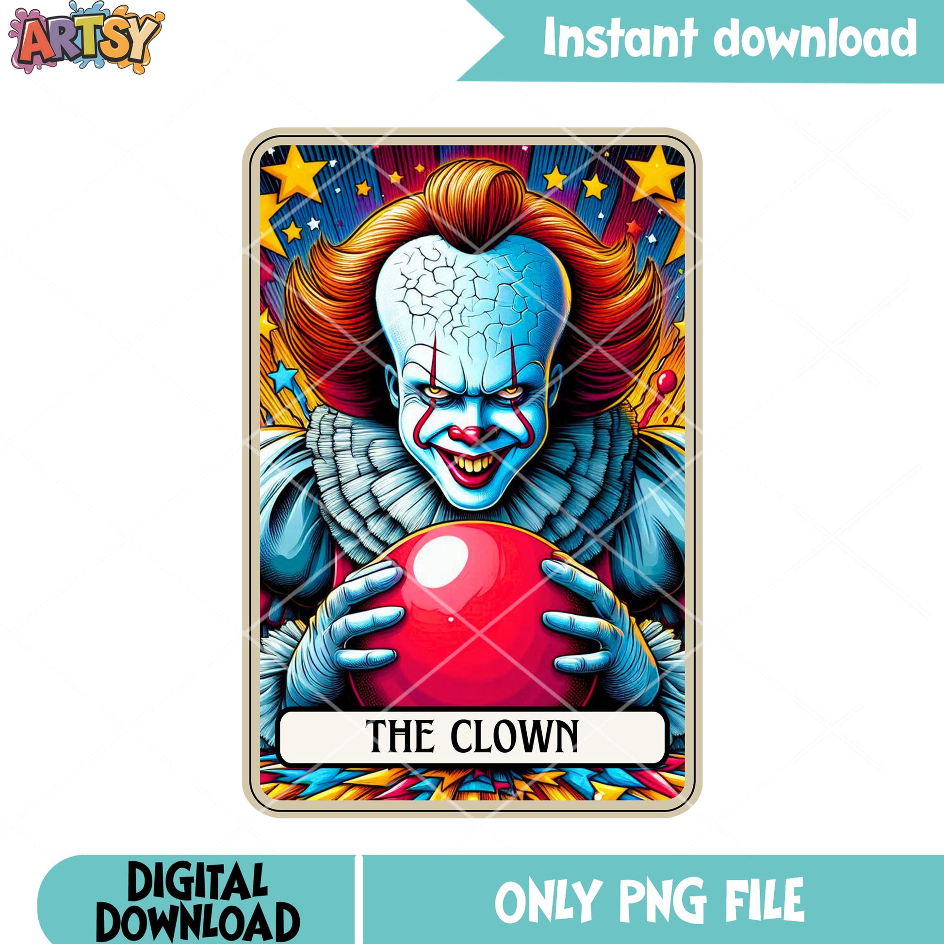 Crazy smile penny wise png, stary night png, art the clown png