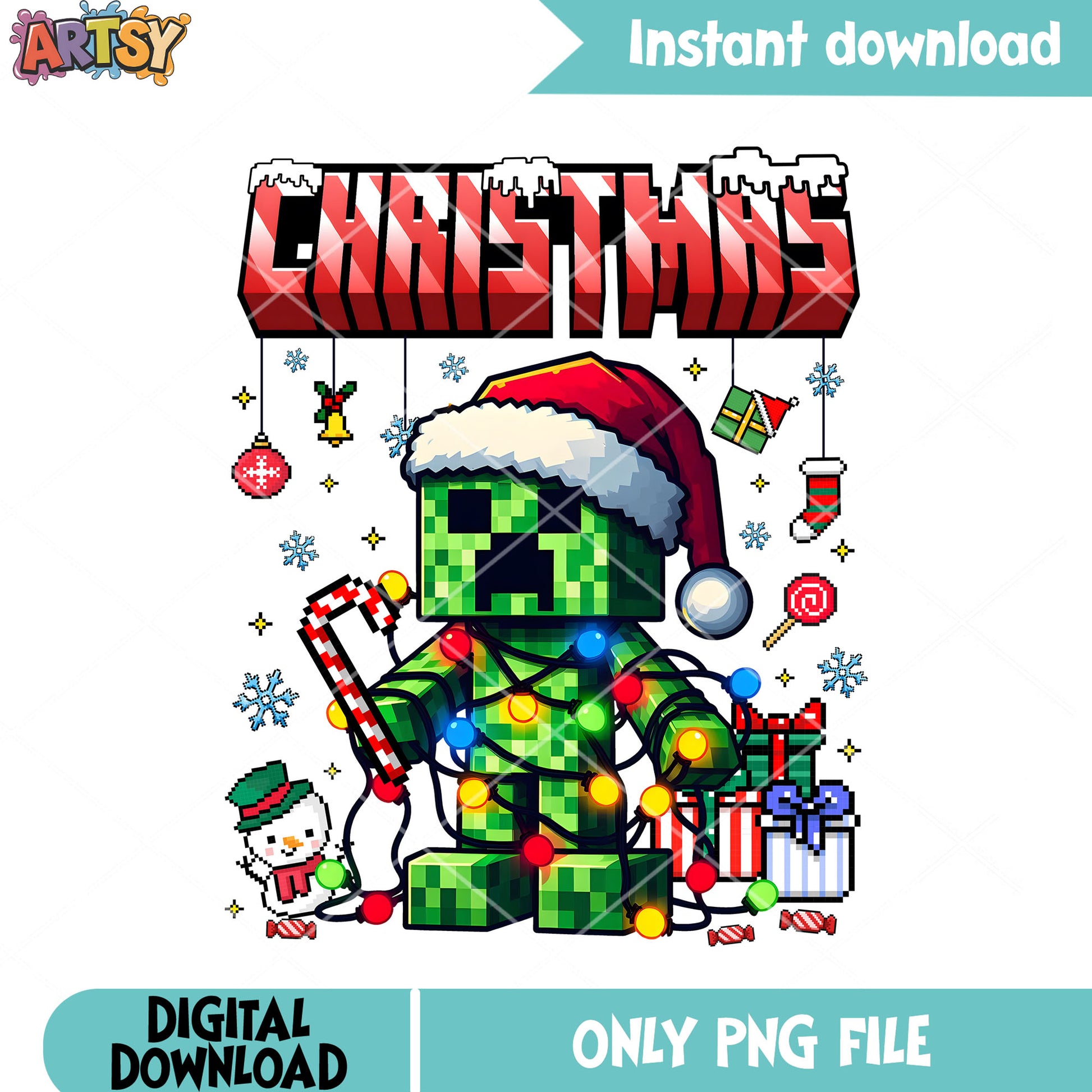 Creeper christmas is funny png, christmas vibes png, mojang studios png