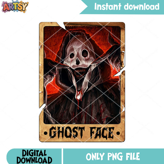 Creepy character white mask png, raincoat png, scream movies png