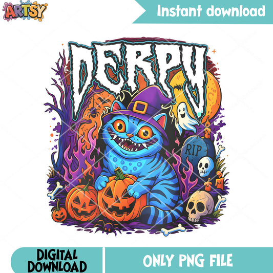 Creepy halloween night png, derpy cat​ png, demon hunter kpop png