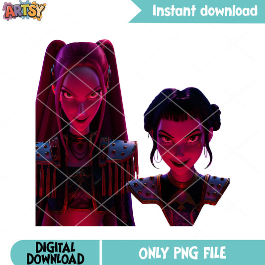 Creepy night mira and zoey png, mira huntrix png, zoey huntrix​ png