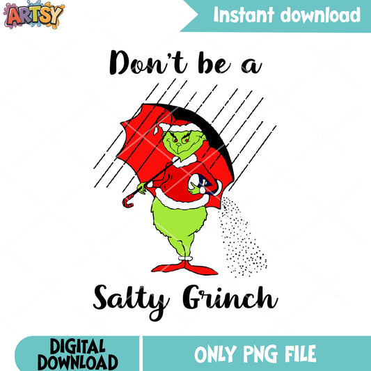 Creepy salty monster png, santa costume png, green monster png