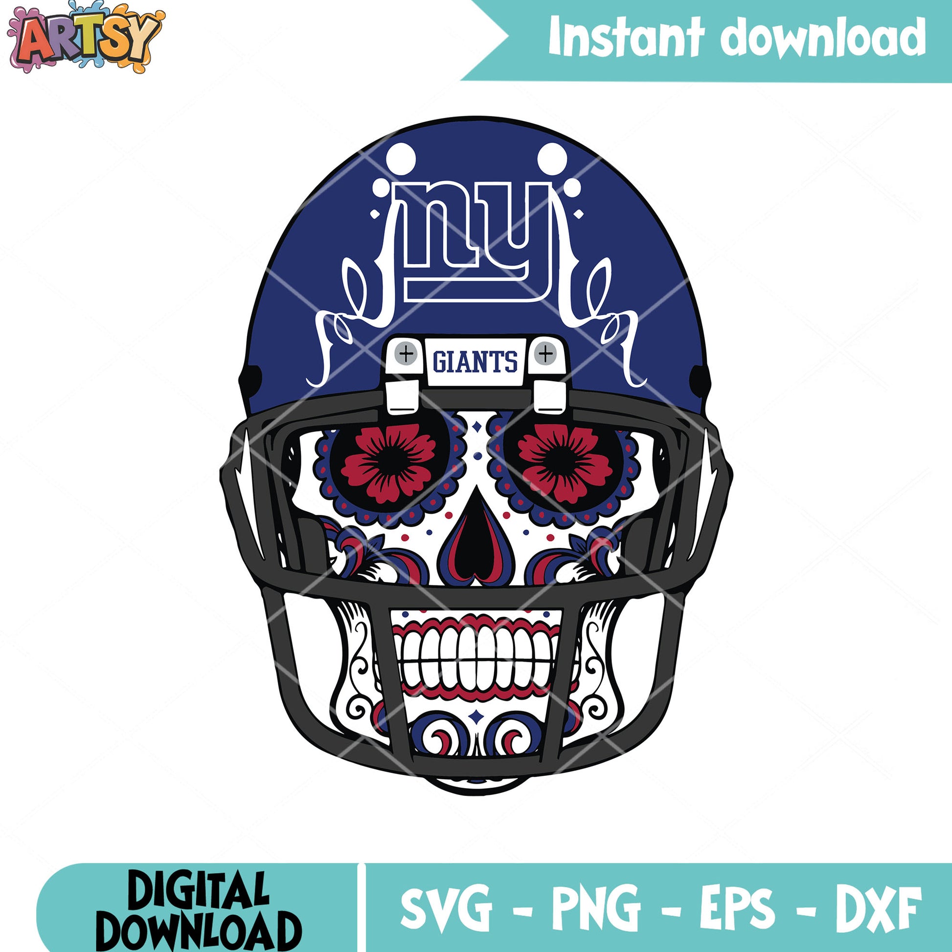 Creepy skull giants team svg, new york giants svg, NFL helmets svg