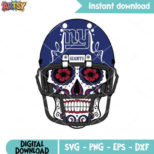 Creepy skull giants team svg, new york giants svg, NFL helmets svg