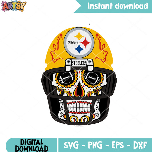 Creepy steelers pittsburgh svg, pirate steelers svg, nfl helmets svg