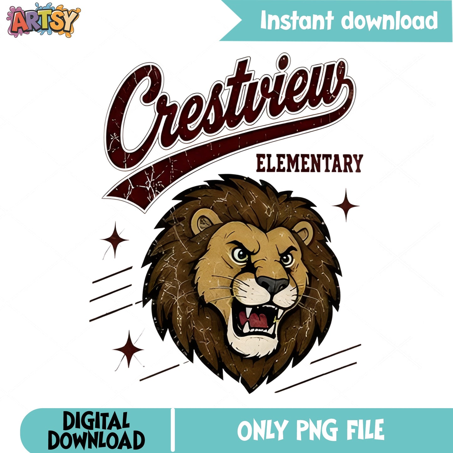 Crestview Elementary Lion Mascot PNG, School Spirit PNG, Lions PNG