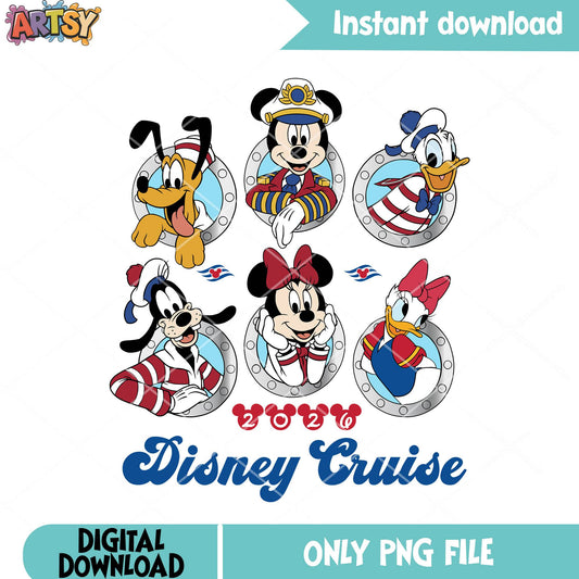 Cruise disney costume png, mickey and friends png, disney trip png