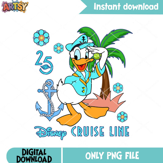 Cruise duck disney png, donald duck png, disney trip png