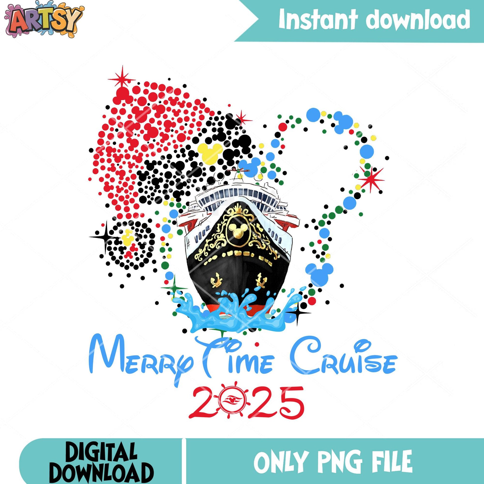 Cruise santa cruise 2025 png, christmas vibes png, disney cruise png
