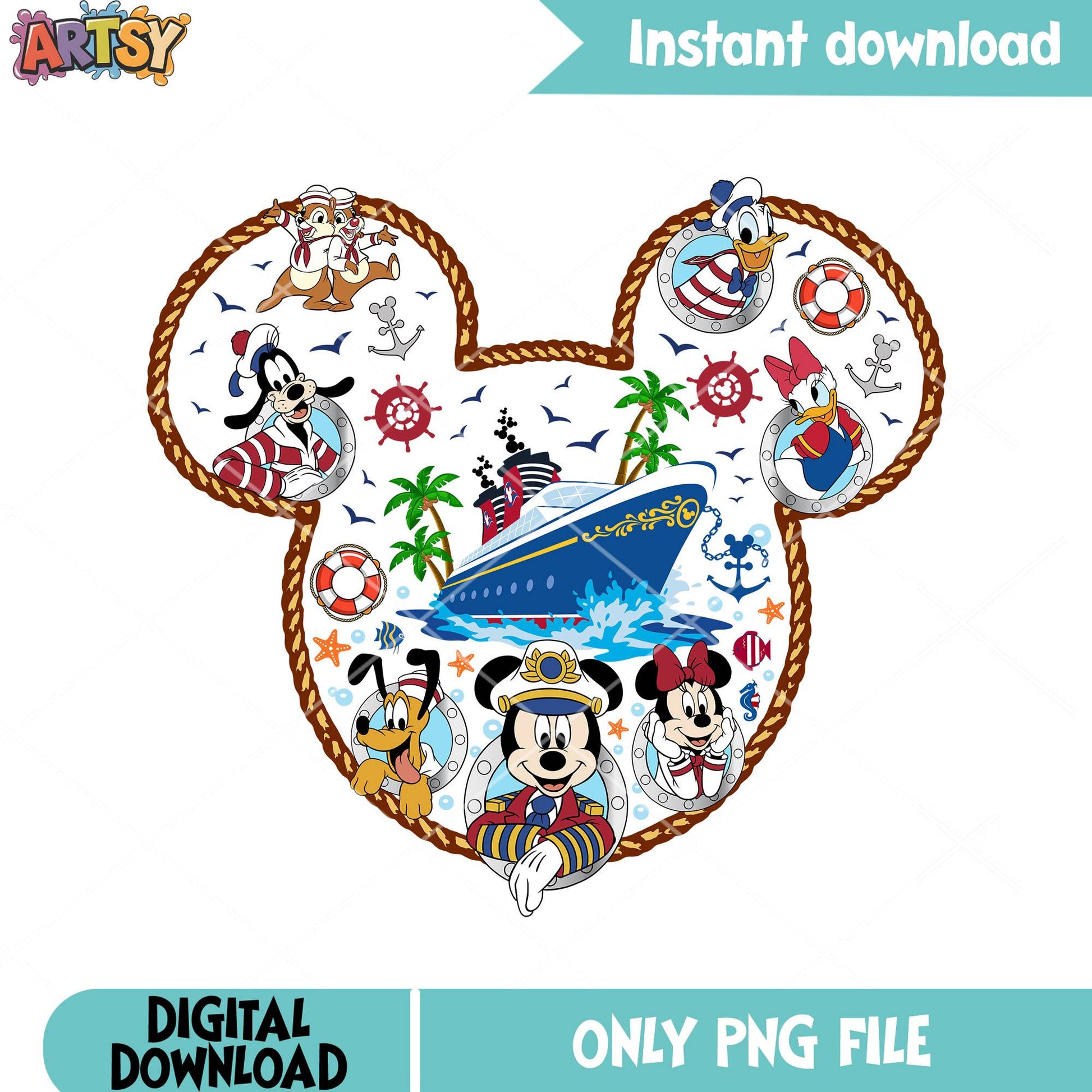 Cruise ship mickey icon png, mickey and friends png, disney trip png