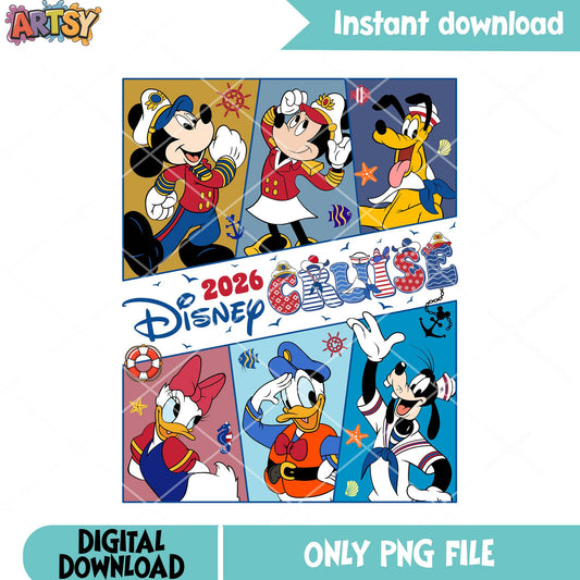Cruise trip mickey friends png, disney trip png, dinsey cruise line png