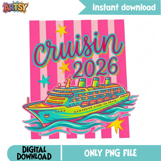 Cruisin 2026 PNG, Family Cruise Ship PNG, Vacation Cruise PNG