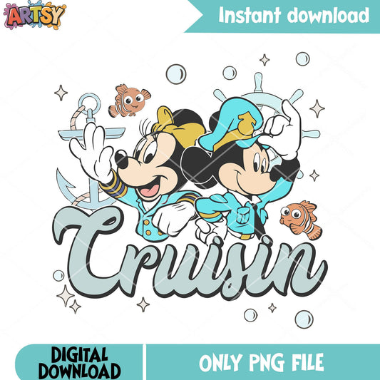 Cruisin couple disney png, disney cruise png, mickey and friends png