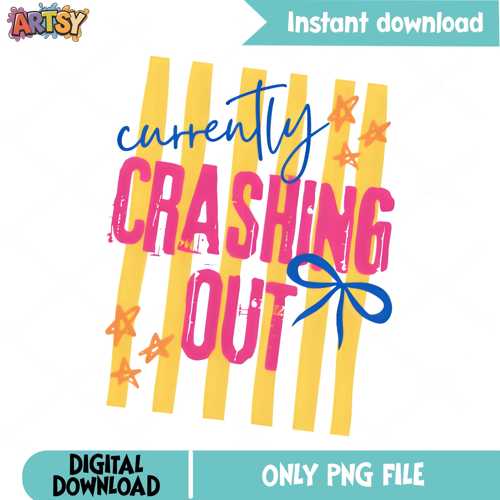 Currently Crashing Out PNG, Funny Quote Shirt Design, Trendy PNG