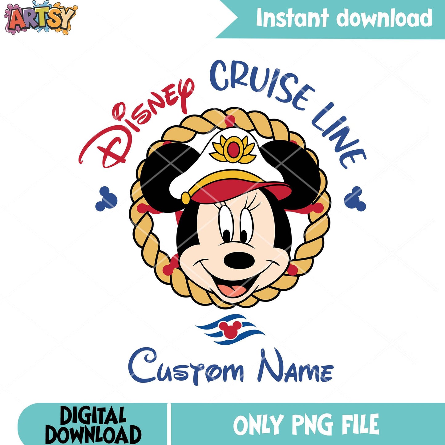 Custom cruise minnie disney png, minnie mouse png, cruise travel png