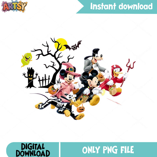 Custom halloween night png, scary monster png, disney character png