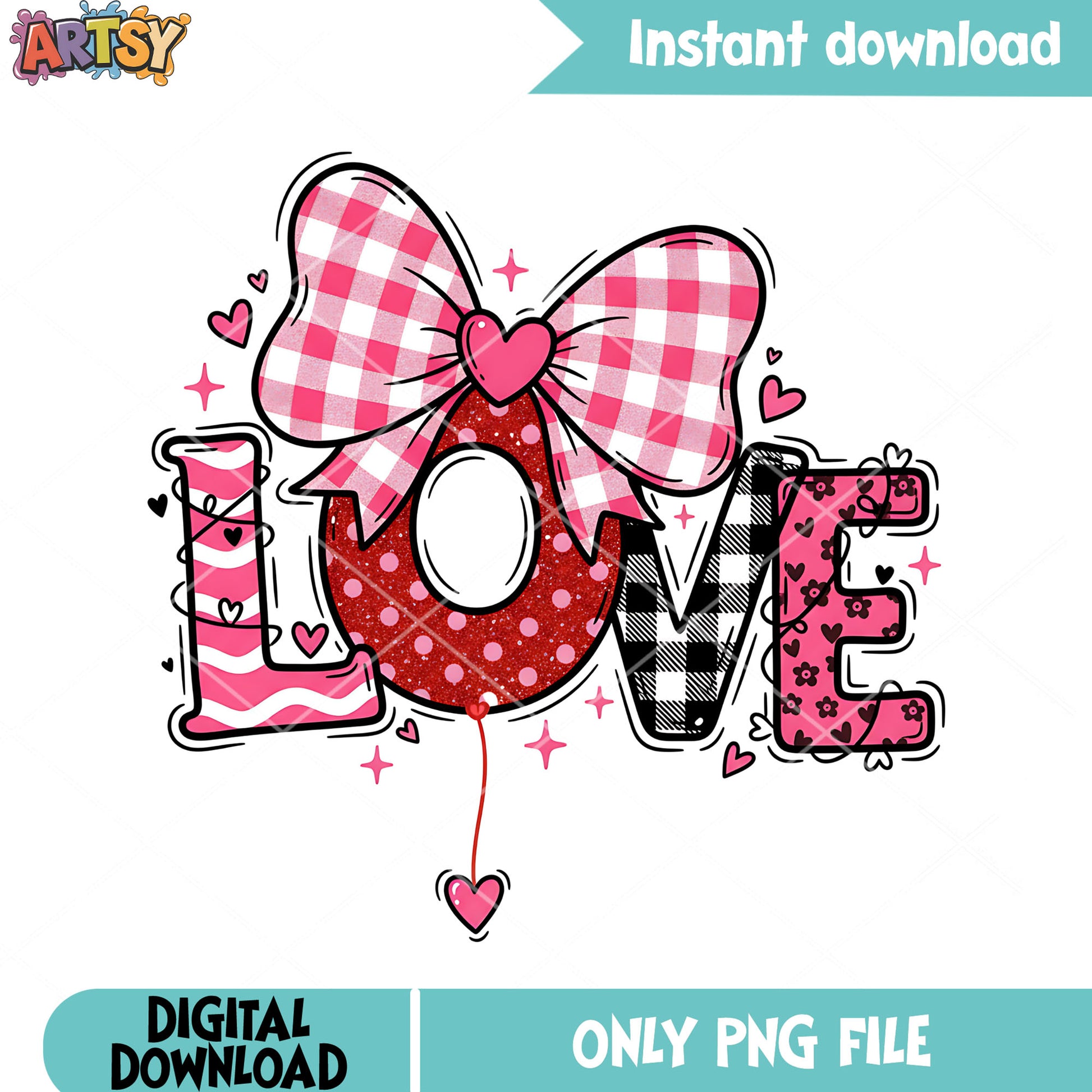 Custom love valentine png, valentines style png, valentine poster png