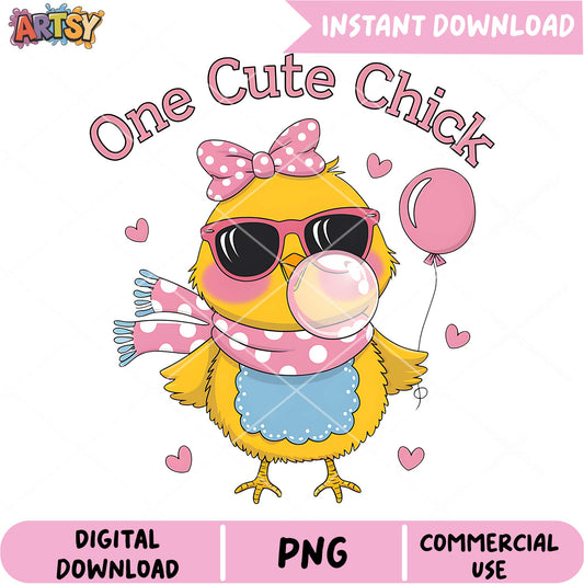 Cute Chick PNG Instant Download