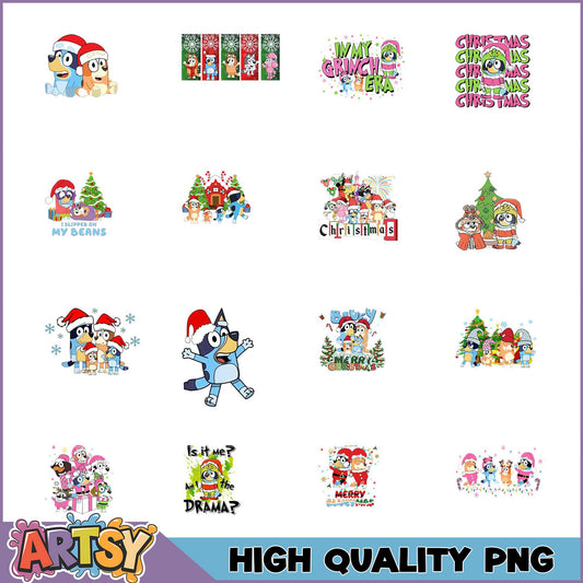 Cute Christmas PNG Bundle Featuring Holiday Cartoon Designs