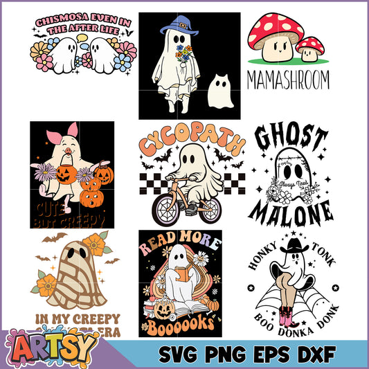 Cute Halloween Ghost SVG Bundle