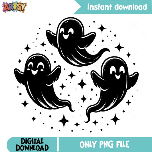 Cute Ghost PNG, Halloween Ghost Clipart, Spooky Ghost PNG