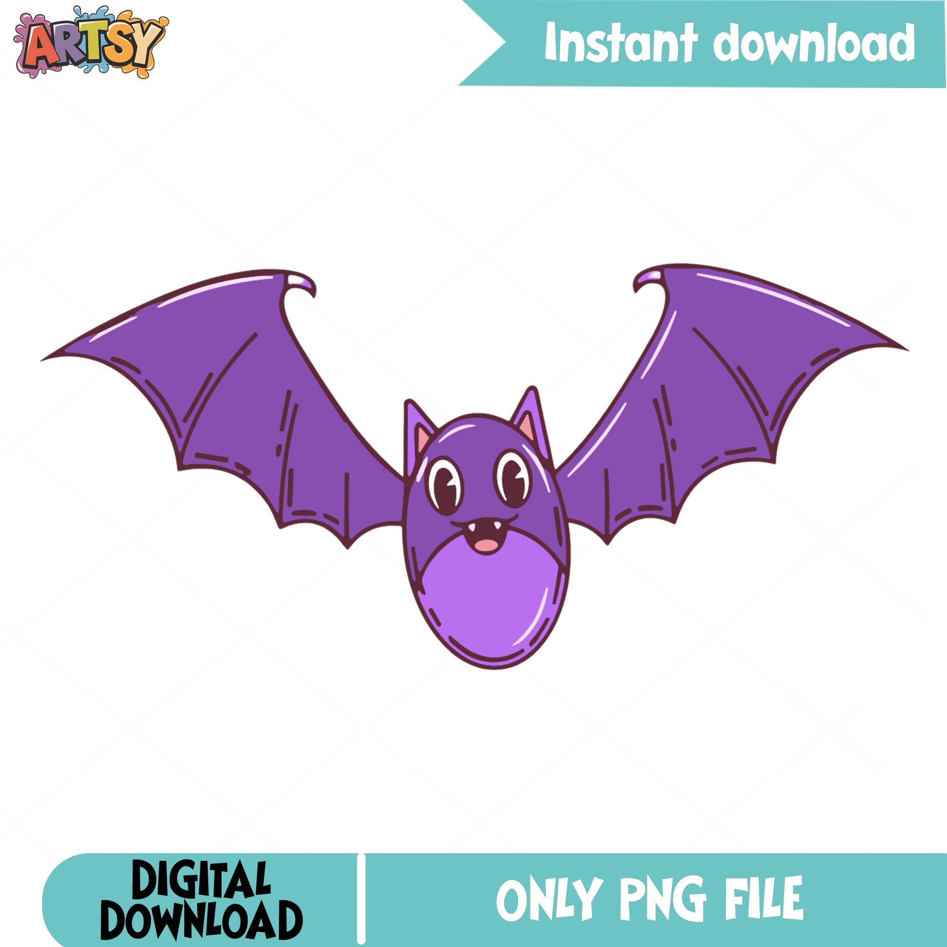 Cute Halloween Bat PNG, Kawaii Bat Clipart, Halloween PNG