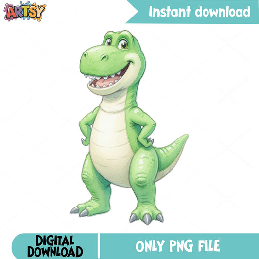 Cute T-Rex Dinosaur PNG Clipart, Kids Dino PNG, Birthday PNG