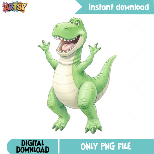 Cute T-Rex Dinosaur PNG Clipart, Watercolor Dinosaur PNG, Kids PNG
