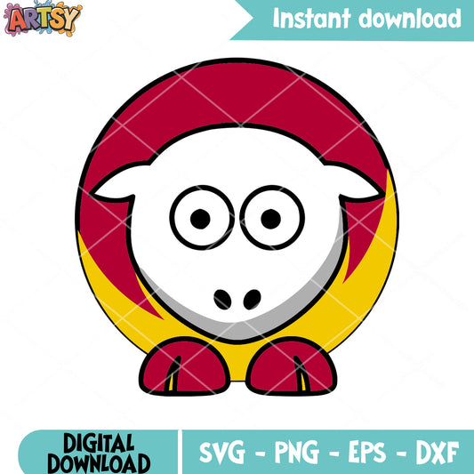 Cute bull red and yellow svg, kansas city mascot​ svg, nfl teams svg