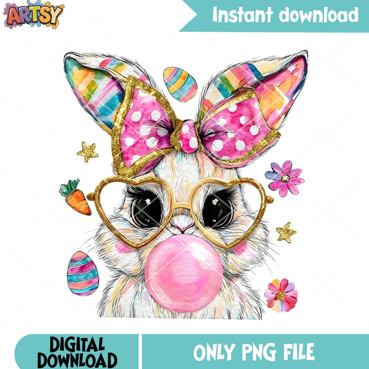 Cute bunny for a day png, easter day png, bunny love png