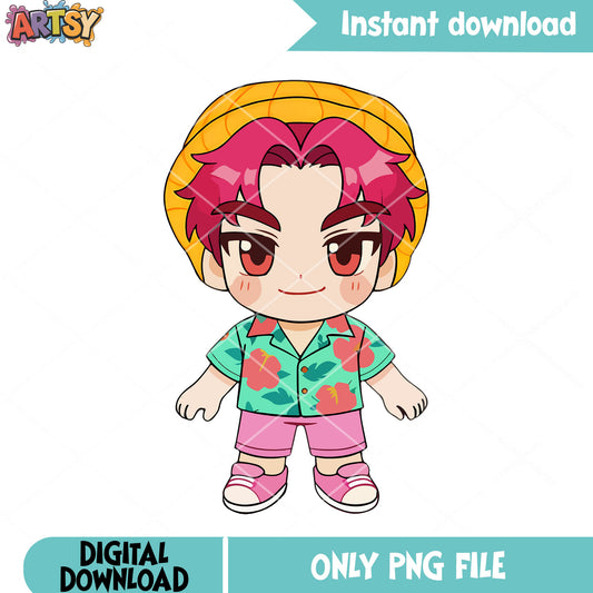 Cute chibi kpop idol png, chibi summer saja png, poster chibi cute png