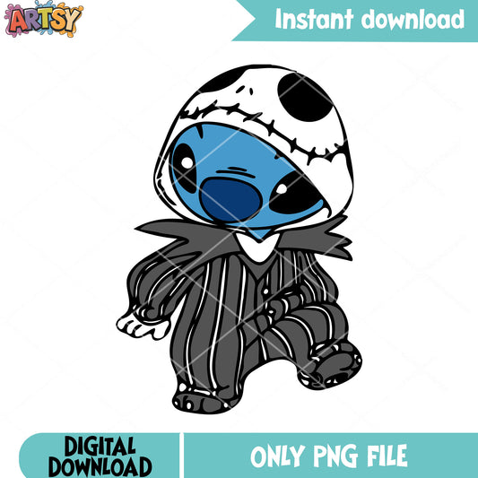 Cute jack skelington png, Stitch character png, cute halloween png