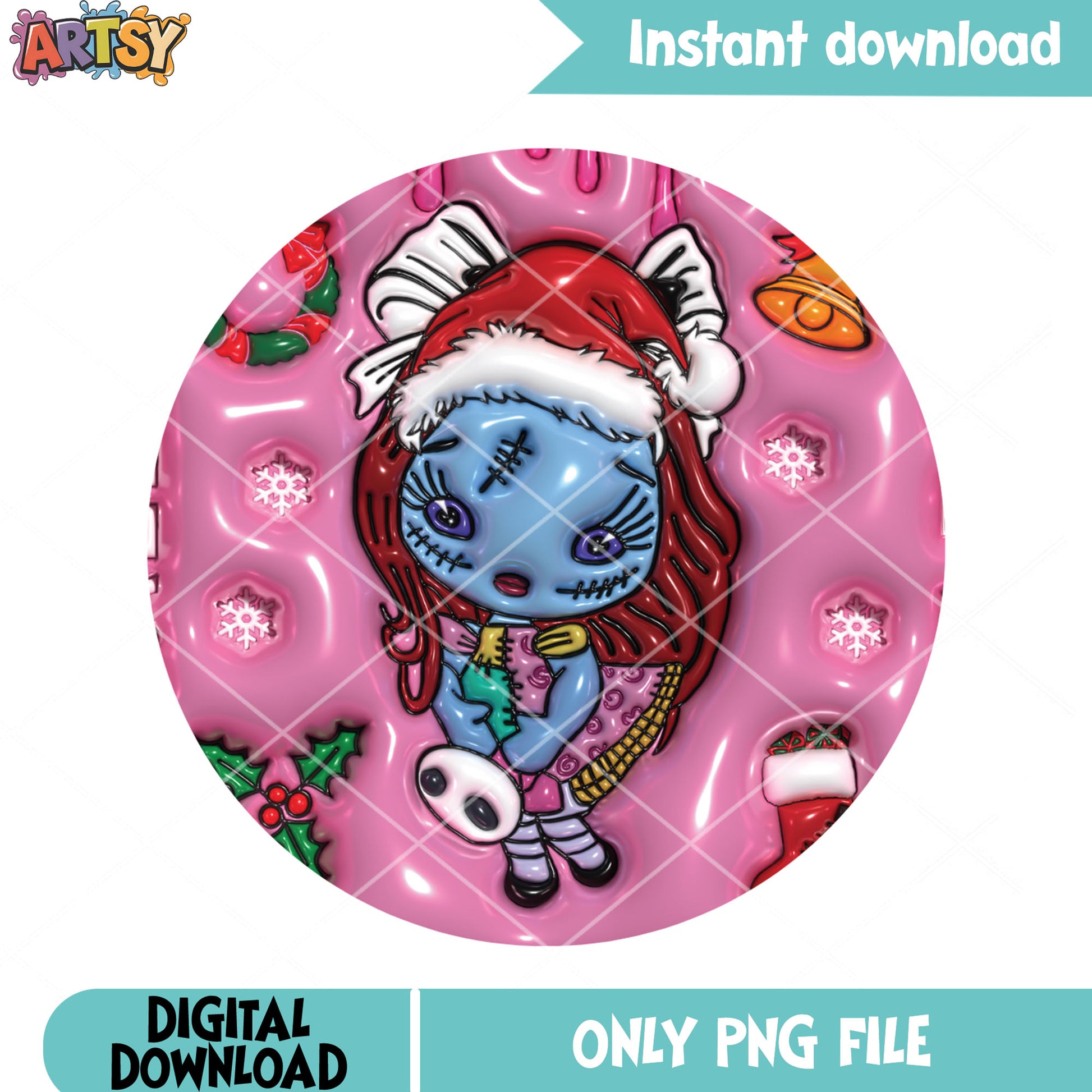 Cute sally pinkmas png, sally nightmare png, spooky cute png