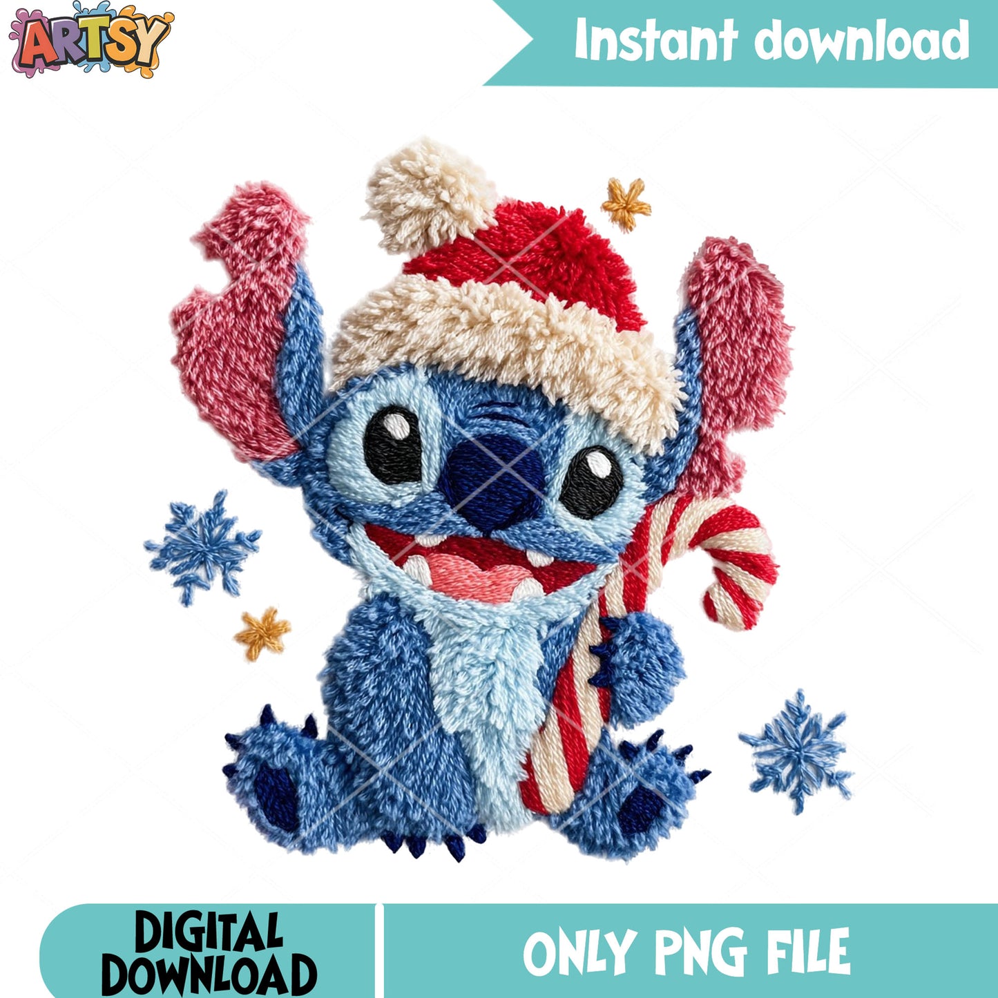Cute stitch candy xmas png, lilo and stitch png, santa costume png