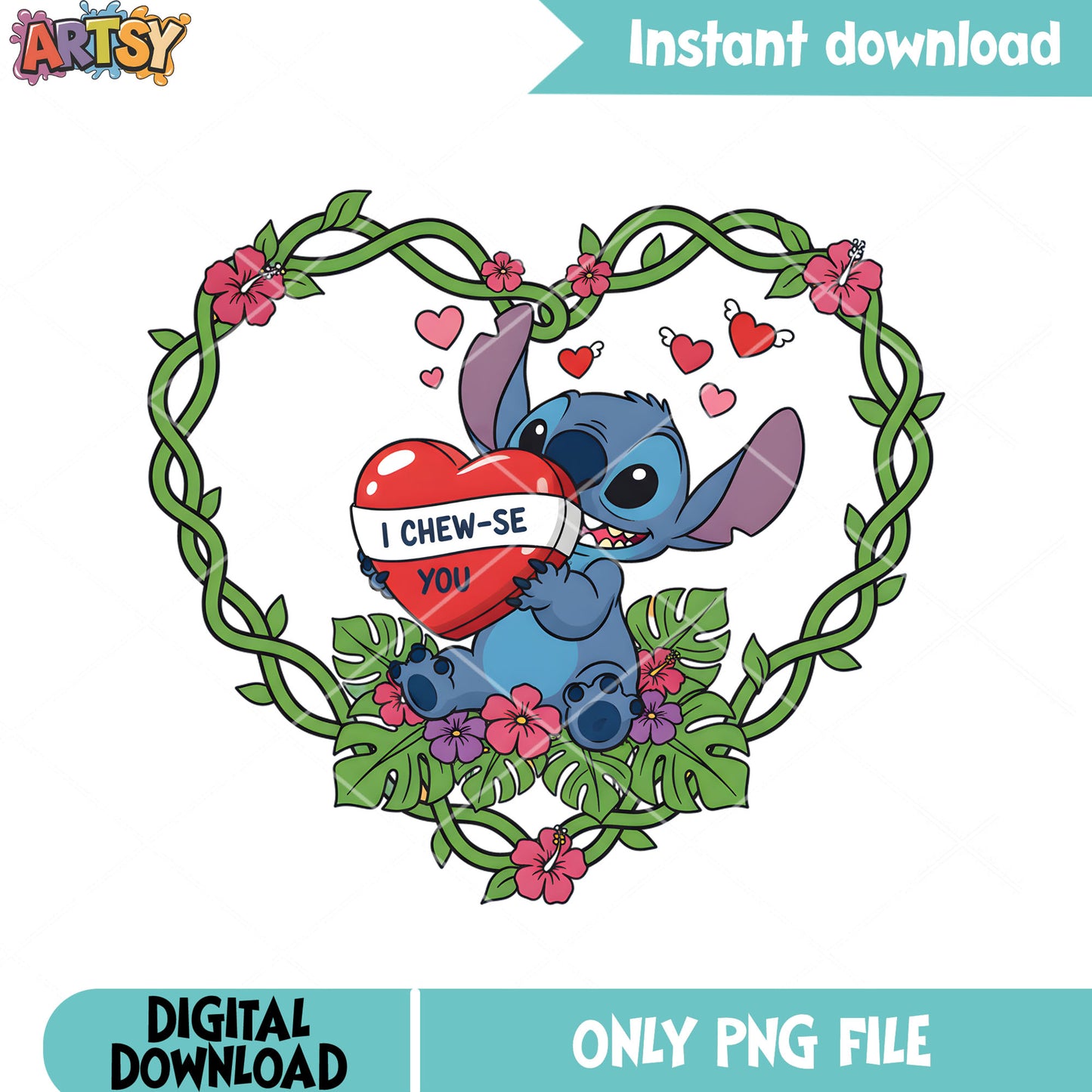 Cute stitch valentine png, lilo and sittch png, valentine poster png