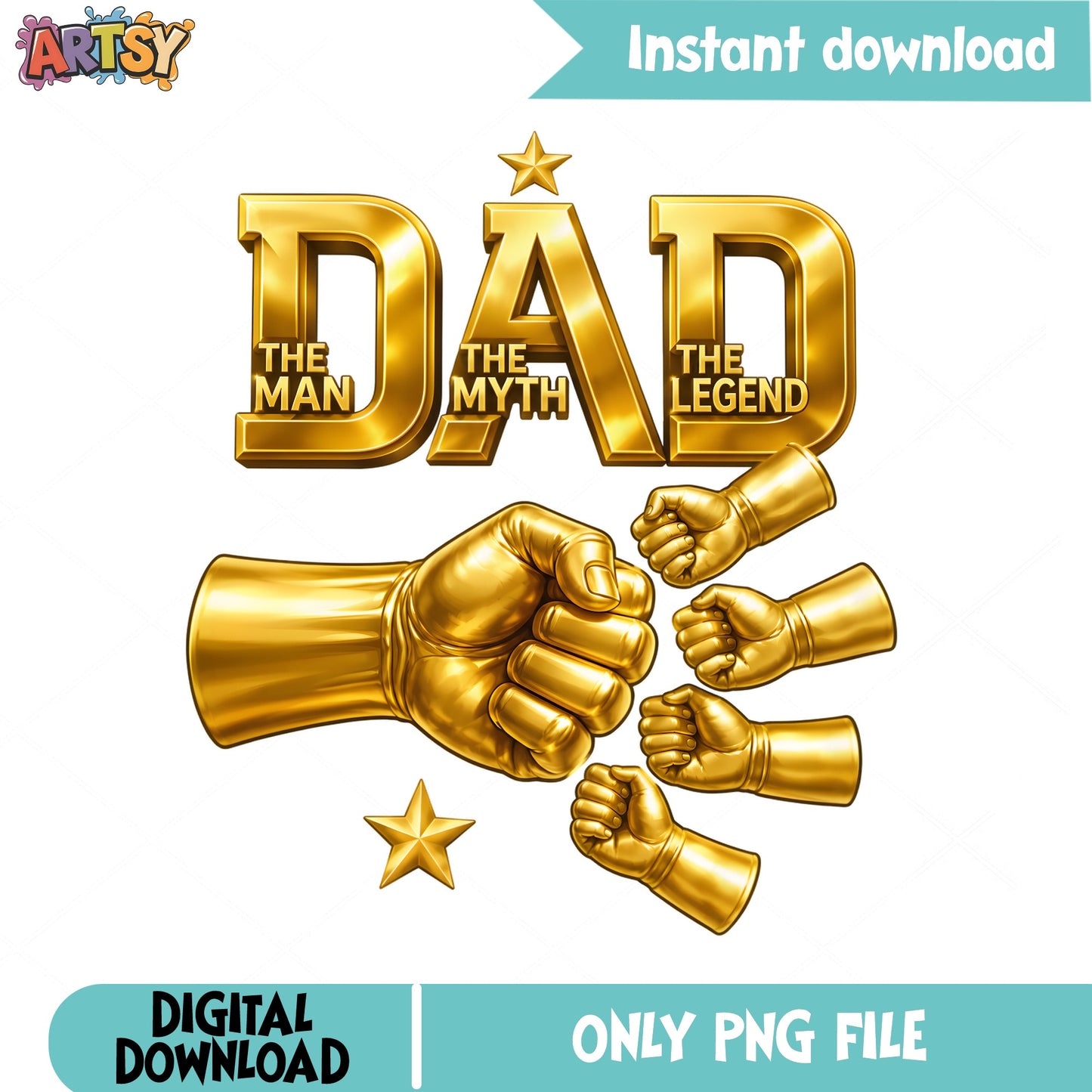Dad The Man The Myth The Legend PNG, Fathers Day PNG, Fist Bump PNG