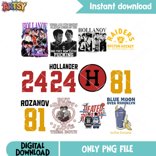 Daddy i gay hockey png bundle, hockey romance png, lgbt movie gifts png