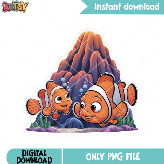 Dad love his clownfish png, finding nemo movie png, clownfish marlin​ png
