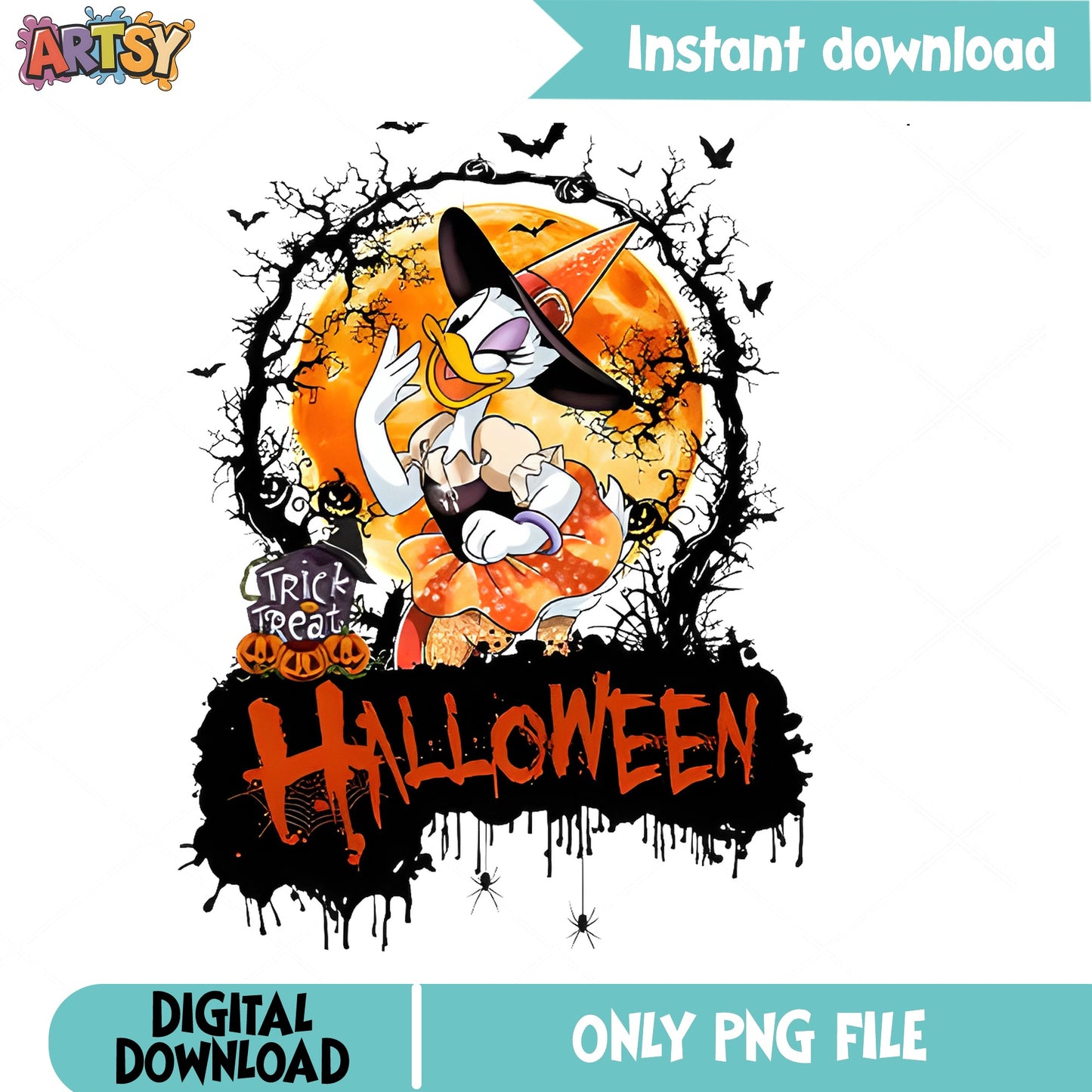Daisy Duck Halloween PNG, Trick Or Treat Disney PNG, Witch PNG