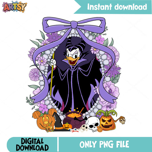 Daisy Duck Maleficent Halloween PNG, Disney Halloween PNG, Spooky Season PNG