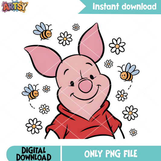 Daisy poster piglet disney png, disney piglet png, winnie the pooh png