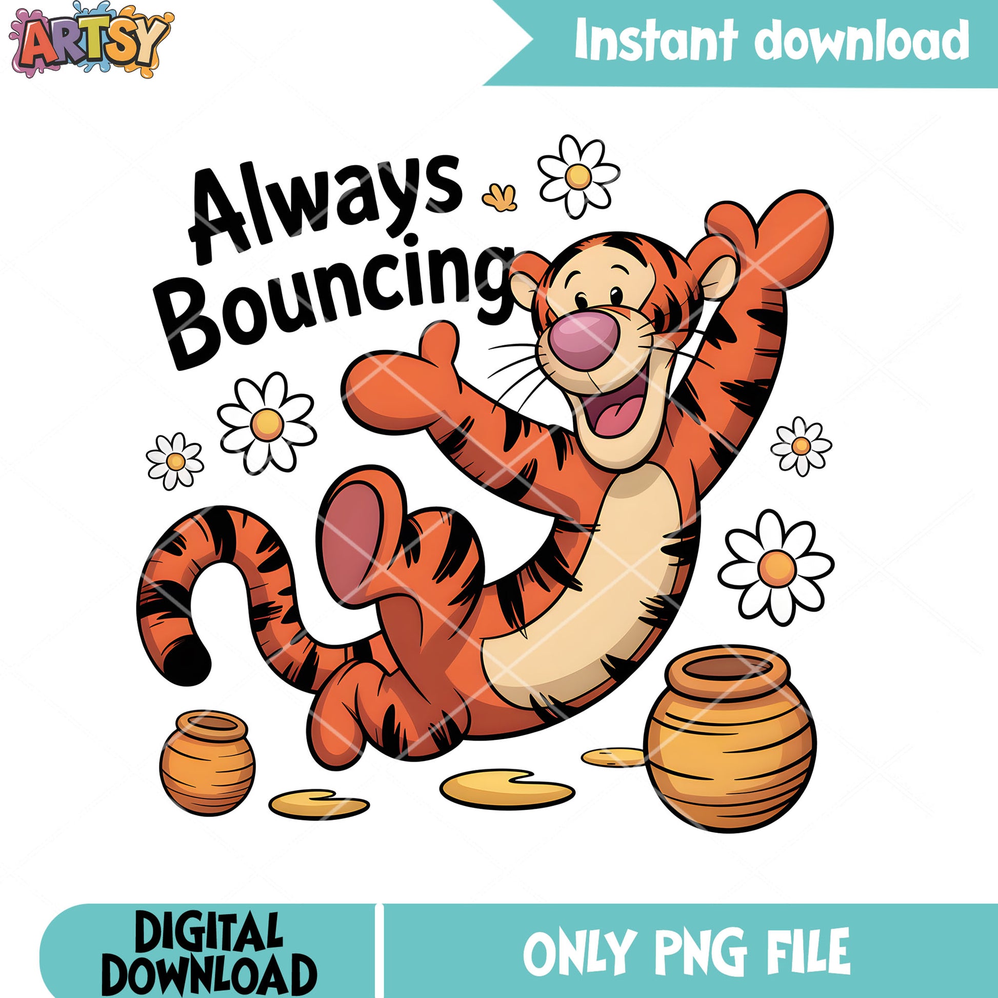 Daisy tiger poster hunny png, pooh and tiger png, disney tiger png