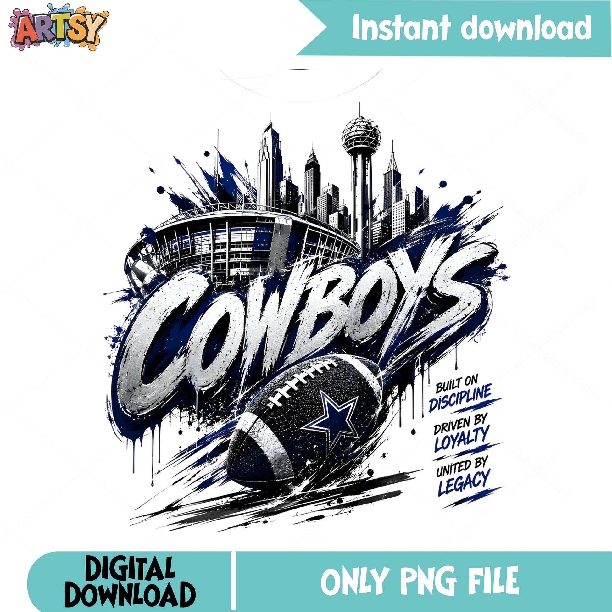 Dallas Cowboys Football PNG, Cowboys Skyline PNG, NFL Team PNG