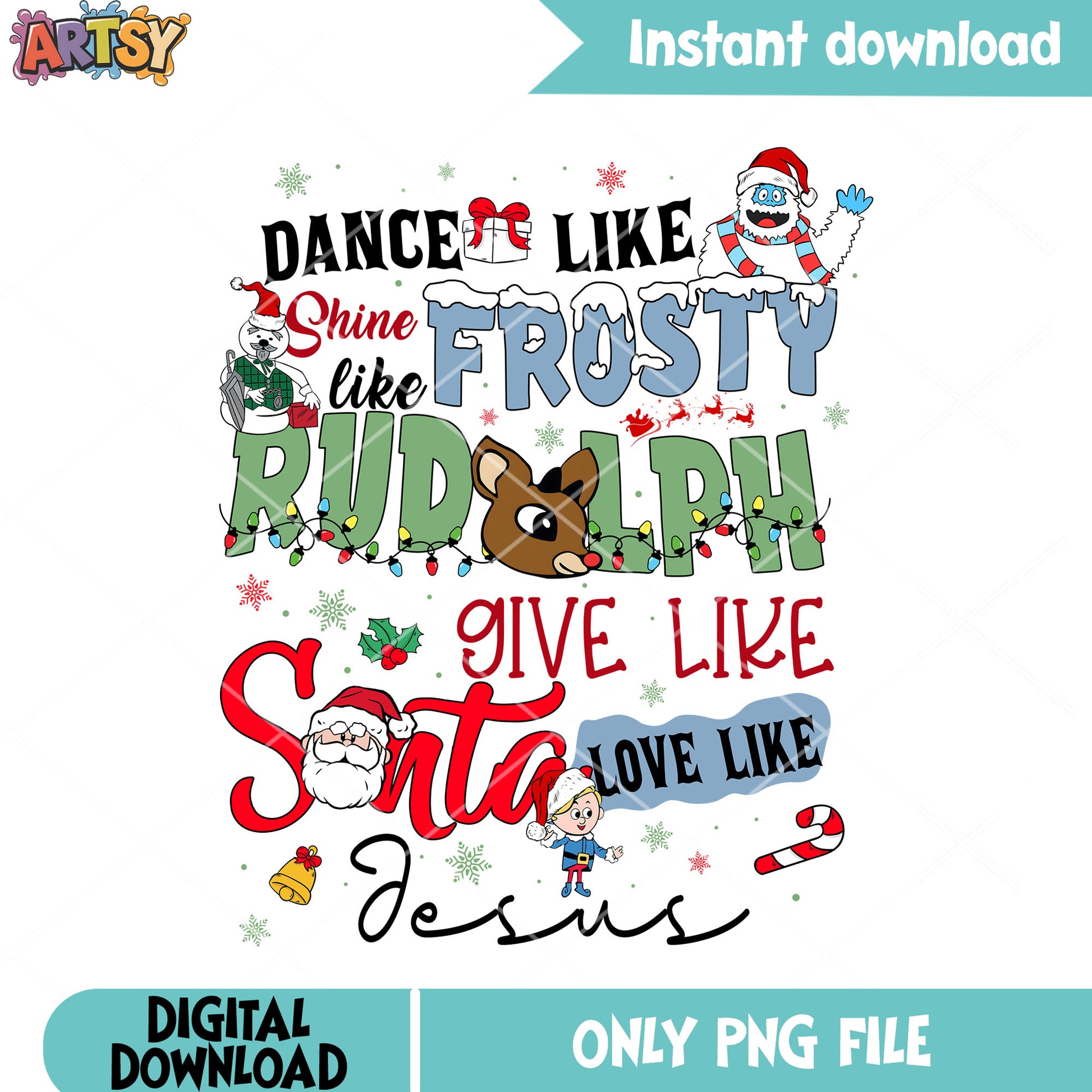 Dance christmas like big foot png, ruldoph the red nose reindeer png