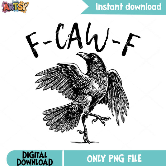 Dancing in the dark raven png, smart crown png, f caw f png