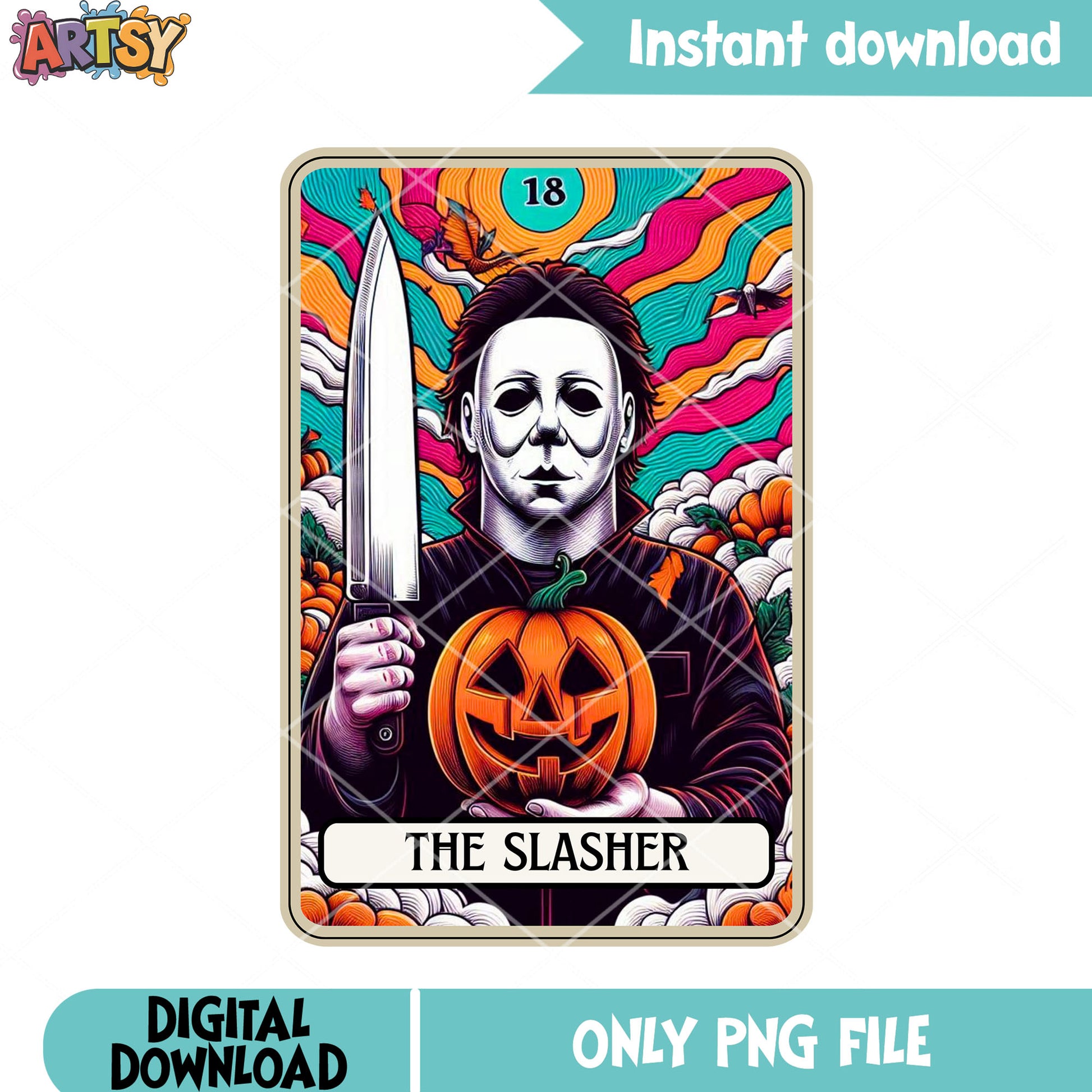 Dark card jack o lantern png, spooky cloud png, michael myers png