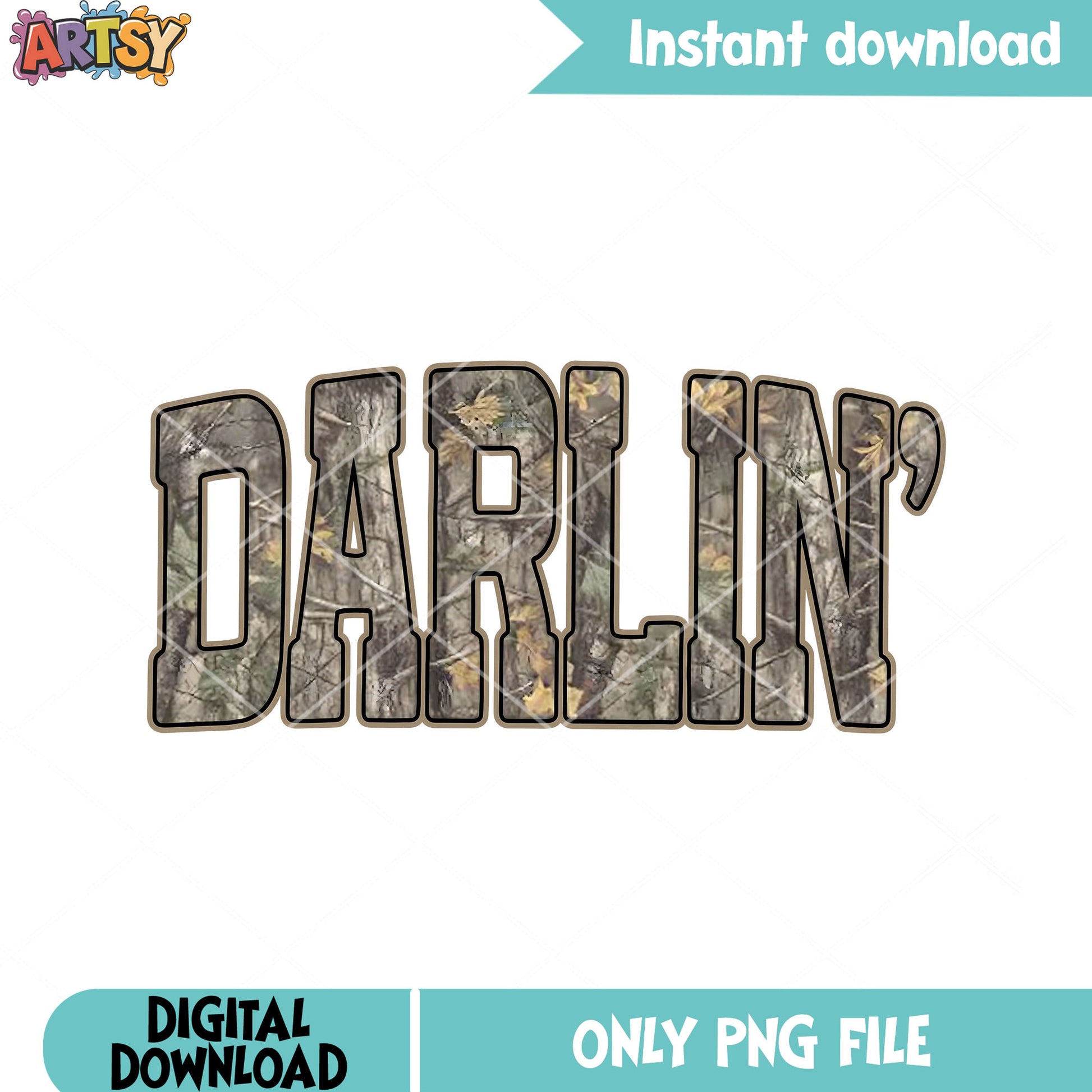 Darlin poster png, light camo darlin png, cowgirl style png