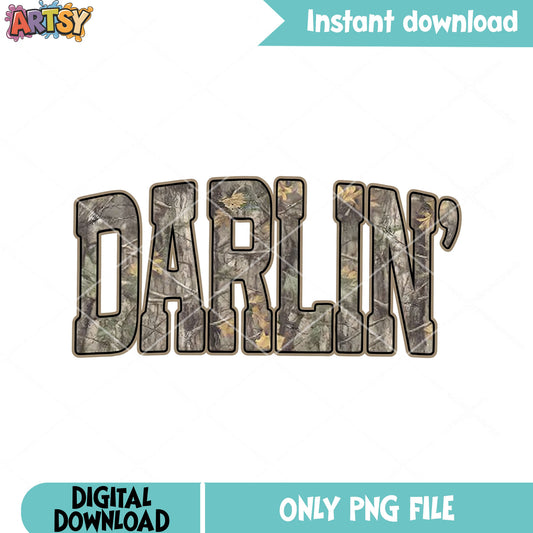 Darlin poster png, light camo darlin png, cowgirl style png