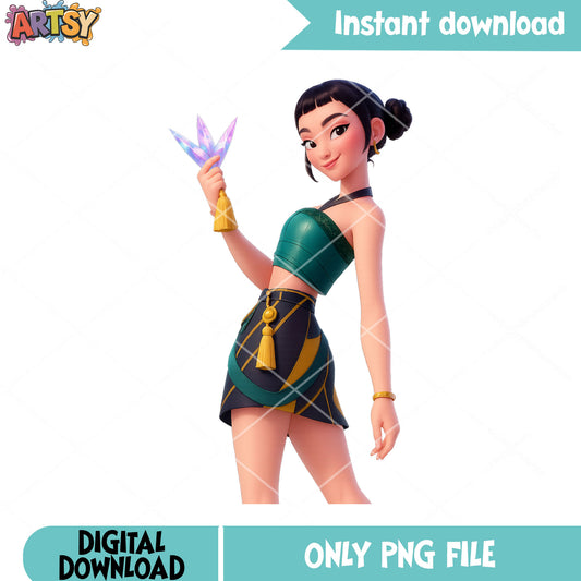Dart zoey huntrix kpop png, huntrix zoey png, netflix png